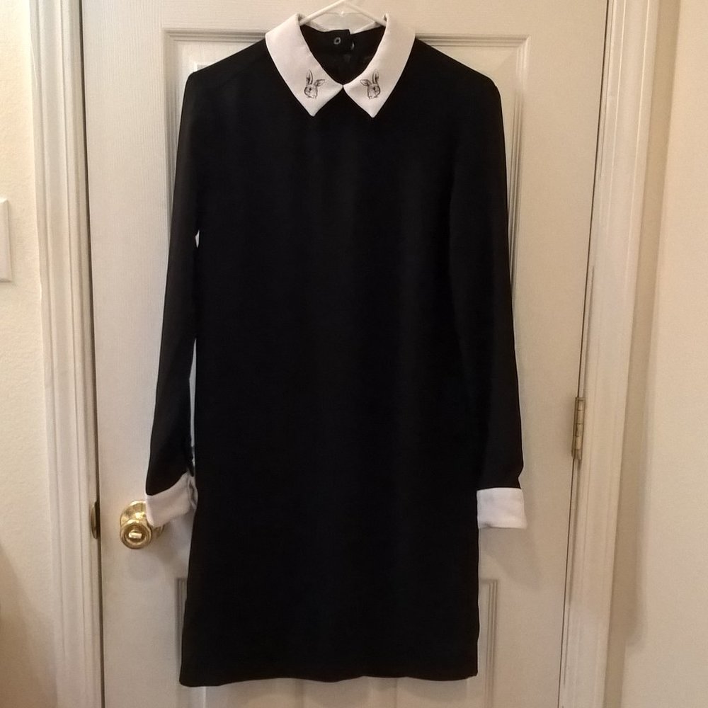 Victoria Beckham Long-Sleeved Black Bunny Dress S
